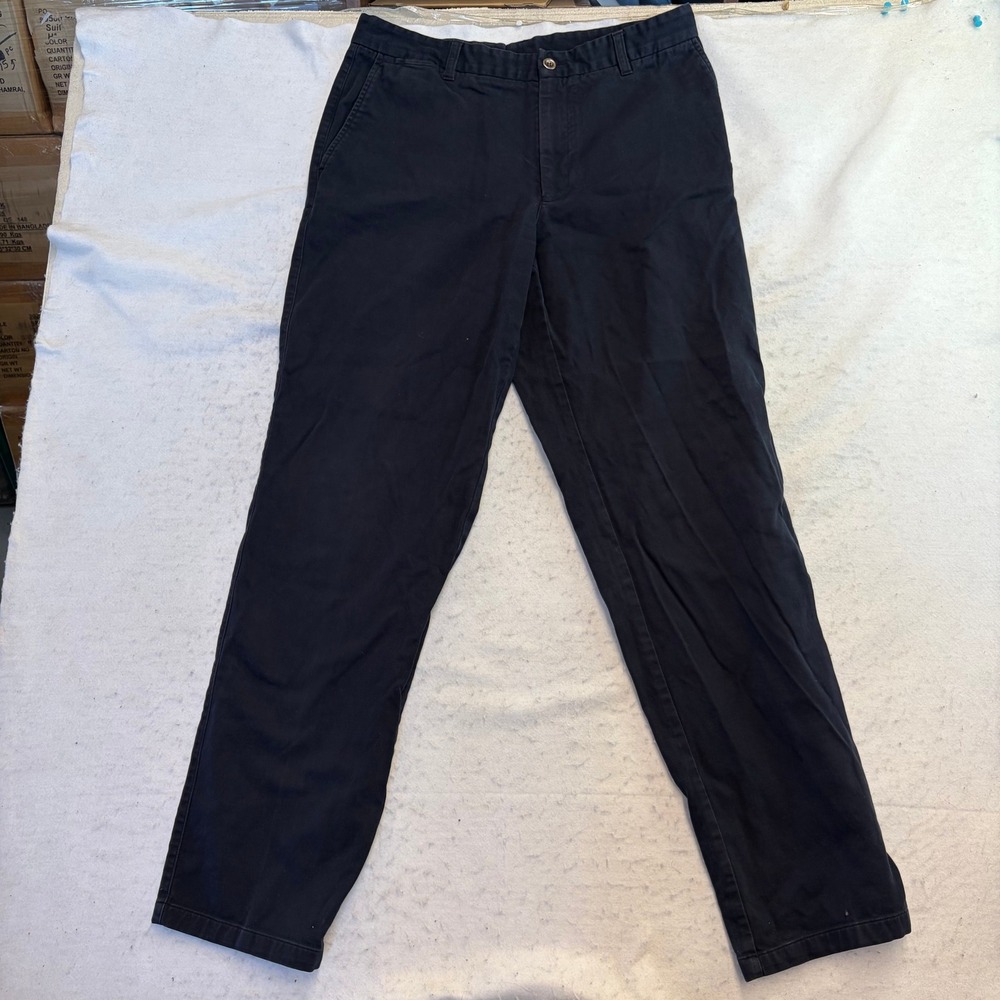 Zegna Sport Chino Pants Mens 34x32 Navy Blue Cotton Blend Straight Leg